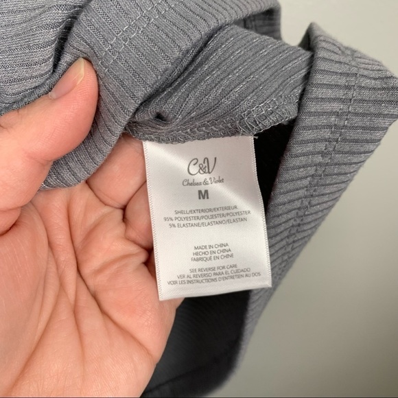 Chelsea & Violet Ribbed Long Sleeve Dress Gray M NWT - Picture 6 of 7